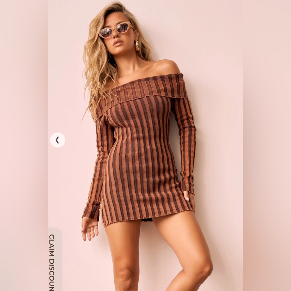 Sage and Paige Evermore Love Knit Mini Dress Rust